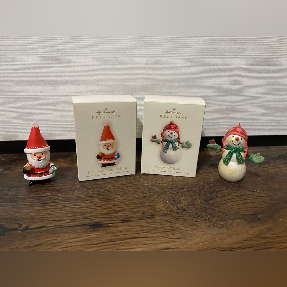 Hallmark Ornament Bundle “Welcome, Friends” & “Cookies & Cocoa for Santa”